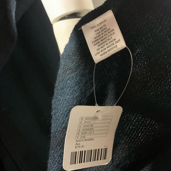 NWT Free People | navy on navy dark fringe cape - Picture 4 of 8